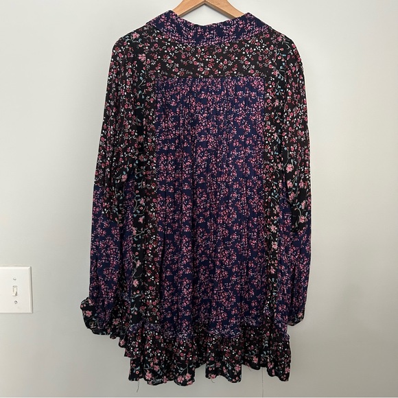 Free People Lost In You Purple Floral Printed Tunic Mini Dress - Picture 3 of 8